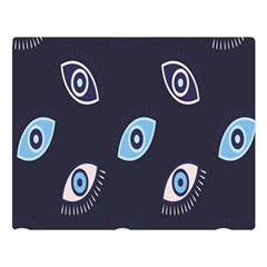 Eyes Evil Eye Blue Pattern Design Double Sided Flano Blanket (large) 