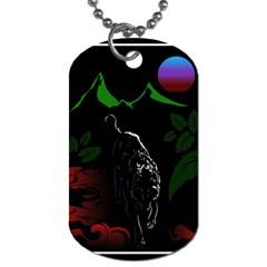 Nature Night Foliage Mountains Dog Tag (one Side)