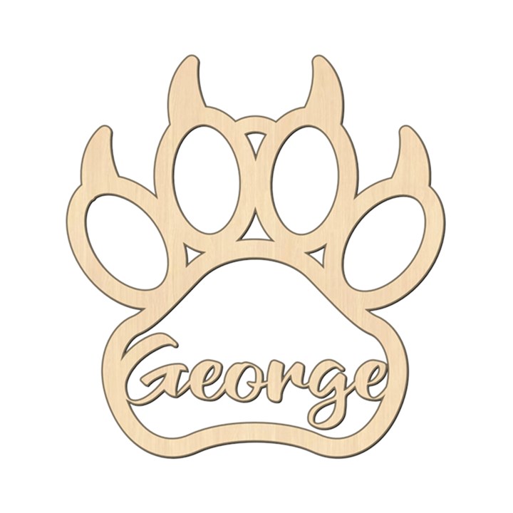 Personalized Paw Print Wood Ornament