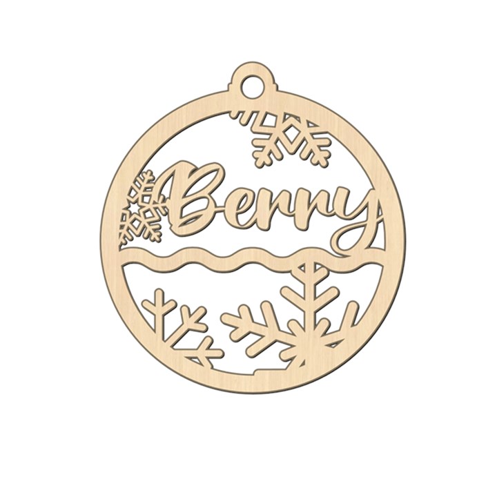 Personalized Half Snowflake Curl Line Xmas Bubble Wood Ornament