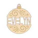 Personalized Christmas Ball Name 2 Wood Ornament Front