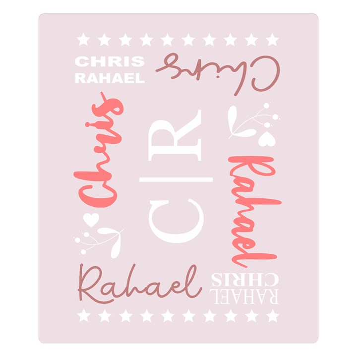  Personalized Name Wedding Family Love Two Sides Premium Plush Fleece Blanket (Kids Size)