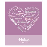 Personalized Family Name Love Heart 2 Two Sides Premium Plush Fleece Blanket (Kids Size) 50, x40,  Blanket Front