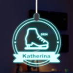 Personalized Sport Theme Ice Skating LED Acrylic Ornament Front