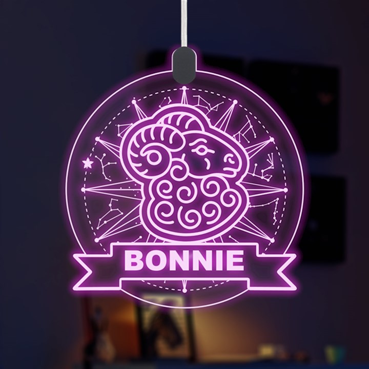 Personalized Zodiac Symbols LED Acrylic Ornament