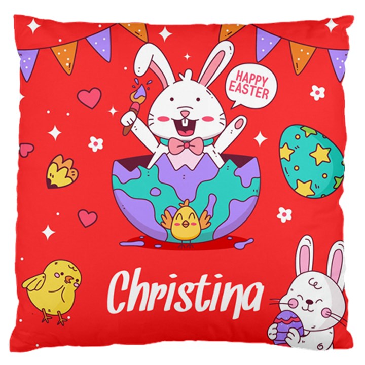 Personalized Easter Rabbit Name Large Cushion Case (One Side)
