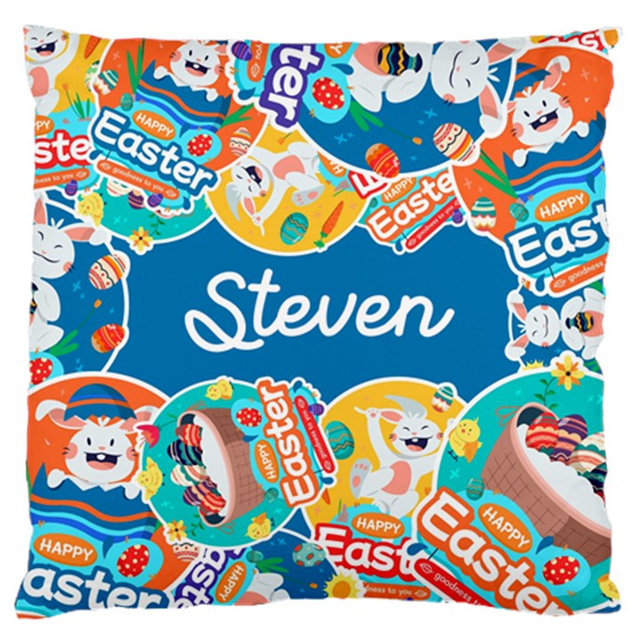Personalized Easter Rabbit Name Large Cushion Case (One Side)