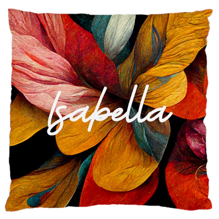 Personalized Spring Floral Name Large Cushion Case (One Side)