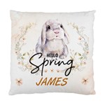 Personalized Easter Vintage Rabbit Illustration Name Standard Cushion Case (One Side) Front