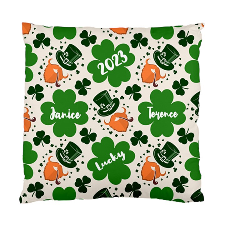 Personalized St Patricks Day Couple Name Standard Cushion Case (One Side)