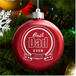 Hand Drawn text Family LED Glass Round Ornament Front