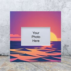 Sunset Ocean Beach Water Tropical Island Vacation White Box Photo Frame 4  X 6 