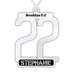 Personalized Name and Number 925 Sterling Silver Pendant Necklace Front