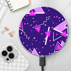 Purple Blue Geometric Pattern Wireless Fast Charger(white)