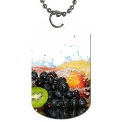 Variety Of Fruit Water Berry Food Splash Kiwi Grape Dog Tag (one Side)
