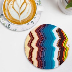 Line Vertical Lines Color Lines Uv Print Round Tile Coaster