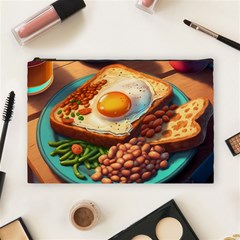 Breakfast Egg Beans Toast Plate Cosmetic Bag (large)
