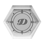 Personalized Initial Hexagon Wood Jewelry Box Front