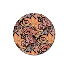 Colorful Paisley Background Artwork Paisley Patterns Rubber Coaster (round)