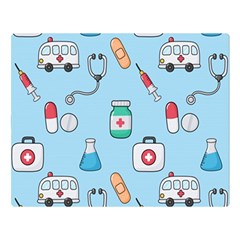 Medical Seamless Pattern Two Sides Premium Plush Fleece Blanket (large)