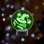 halloween Remote LED Acrylic Message Display (Black Round Stand)  Front
