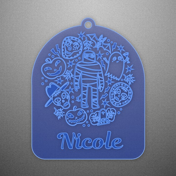 Personalized Happy Halloween Cute Graphic Name Acrylic Ornament