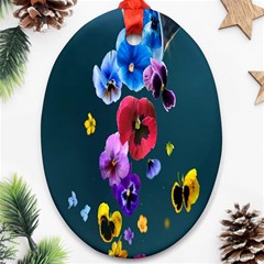 Falling Flowers, Art, Coffee Cup, Colorful, Creative, Cup Ornament (oval)