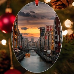 River Buildings City Urban Uv Print Acrylic Ornament Oval
