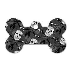 Skull Skeleton Pattern Texture Dog Tag Bone (one Side)