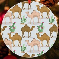 Camels Cactus Desert Pattern Uv Print Acrylic Ornament Round