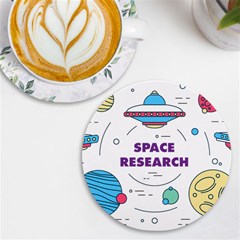 Unidentified Flying Object Ufo Space Outer Uv Print Round Tile Coaster