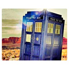 Tardis Wilderness Doctor Who Two Sides Premium Plush Fleece Blanket (medium)