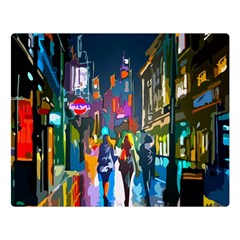 Abstract Vibrant Colour Cityscape Two Sides Premium Plush Fleece Blanket (large)