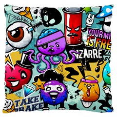 Cartoon Graffiti, Art, Black, Colorful Standard Premium Plush Fleece Cushion Case (two Sides)