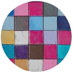 Tile, Colorful, Squares, Texture Wooden Bottle Opener (round)