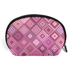 Pink Retro Texture With Rhombus, Retro Backgrounds Accessory Pouch (large)