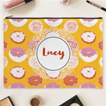 Personalized Donut Pattern Name Cosmetic Bag Cosmetic Bag (XXXL) Front