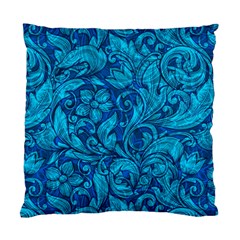 Blue Floral Pattern Texture, Floral Ornaments Texture Standard Cushion Case (one Side)