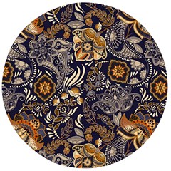 Paisley Texture, Floral Ornament Texture Wooden Bottle Opener (round)
