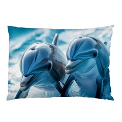 Dolphin Swimming Sea Ocean Pillow Case (two Sides)