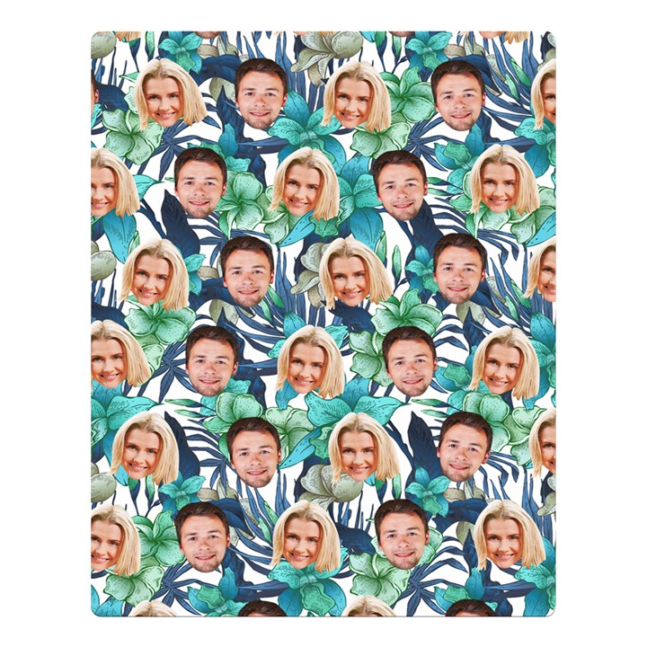 Personalized Couple Many Faces Hawaii Blanket Two Sides Premium Plush Fleece Blanket (Large)