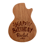 Personalized Happy Birthday Name Guitar Picks Set Guitar Shape Wood Guitar Pick Holder Case And Picks Set Front