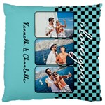 Personalized Photo Grid Standard Premium Plush Fleece Cushion Case (Two Sides) Back