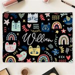 Personalized Cat Illustration Name Cosmetic Bag Cosmetic Bag (XXXL) Front
