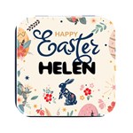 Personalized Easter Name Square Metal Box Square Metal Box (Black) Front