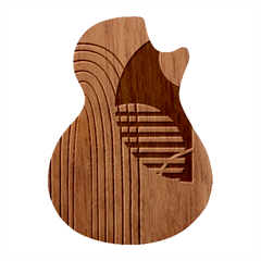 Line Forms Art Drawing Background Guitar Shape Wood Guitar Pick Holder Case And Picks Set