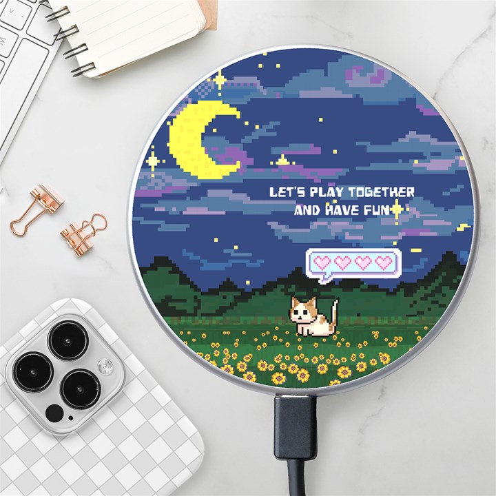 Personalized Pixel Game Name Wireless Fast Charger Wireless Fast Charger(White)