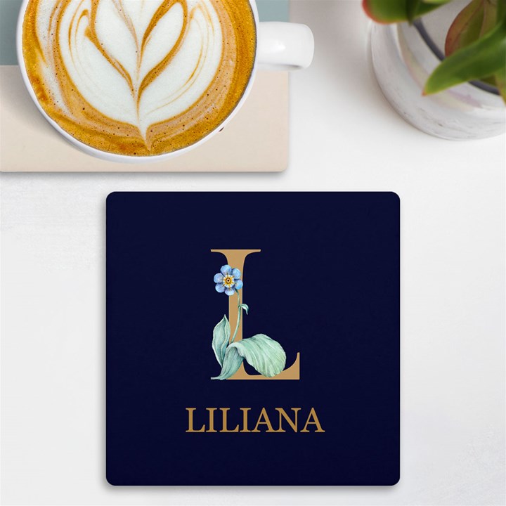 Personalized Initial Name Any Text UV Print Square Tile Coaster UV Print Square Tile Coaster 