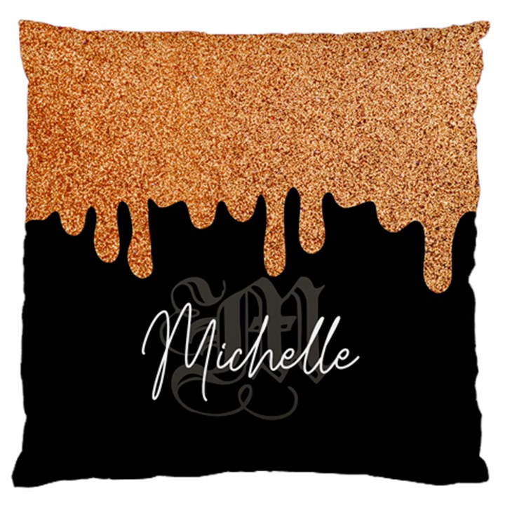 Personalized Glitter Initial Name Large Cushion Case Large Cushion Case (One Side)
