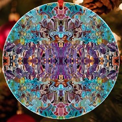 Amethyst On Turquoise Uv Print Acrylic Ornament Round